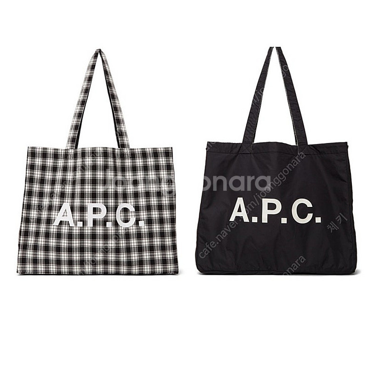 (양면)아페쎄 A.P.C 다이앤 체크 도트백 에코백--0