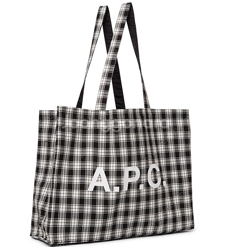 (양면)아페쎄 A.P.C 다이앤 체크 도트백 에코백--1