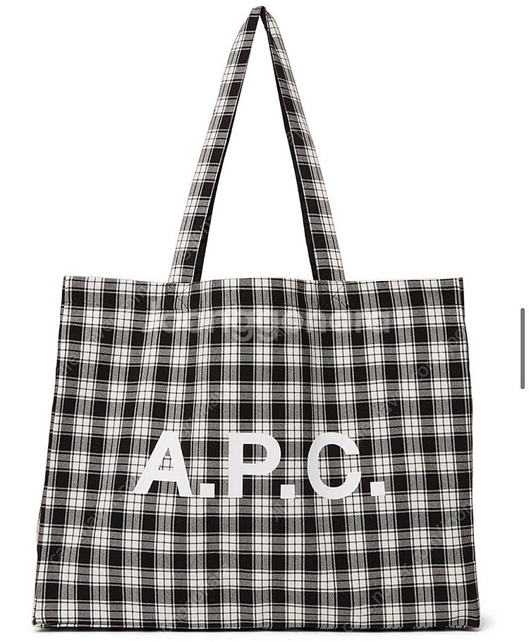 (양면)아페쎄 A.P.C 다이앤 체크 도트백 에코백--2