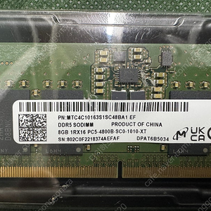 마이크론 DDR5 PC5-4800 8기가 노트북용램