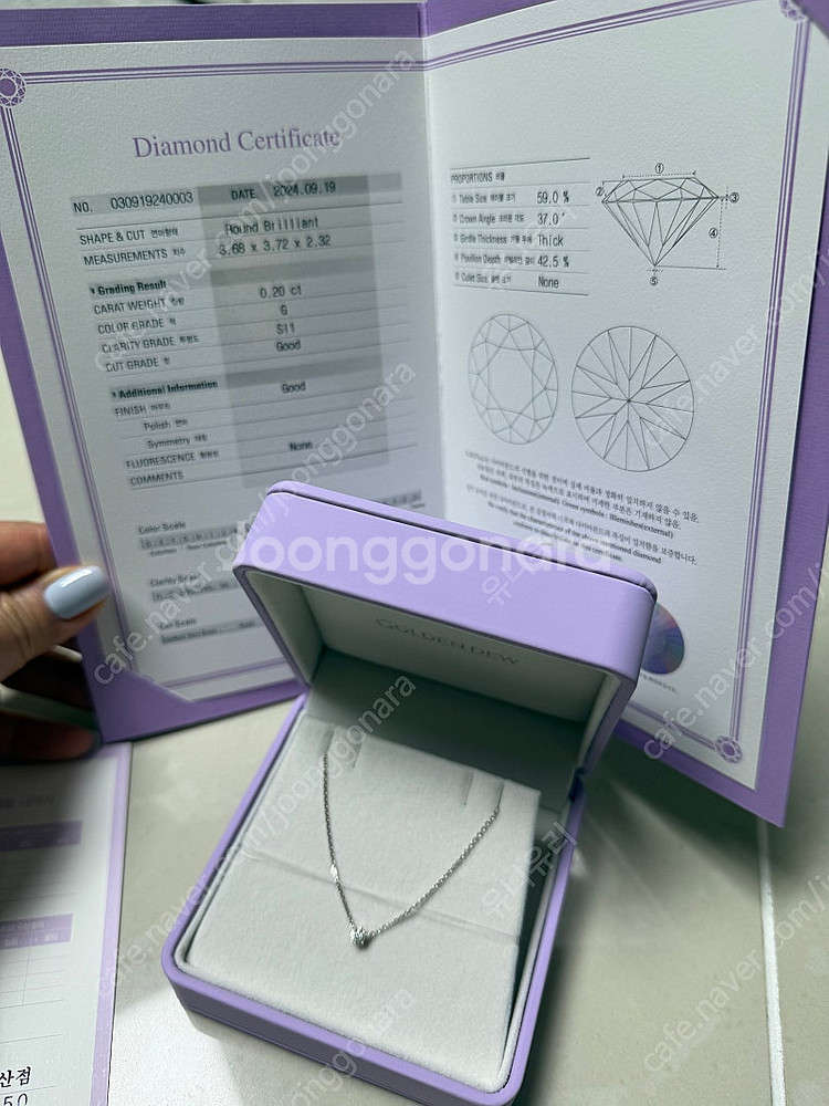 골든듀 솔리테어 2C 목걸이 0.2ct--2