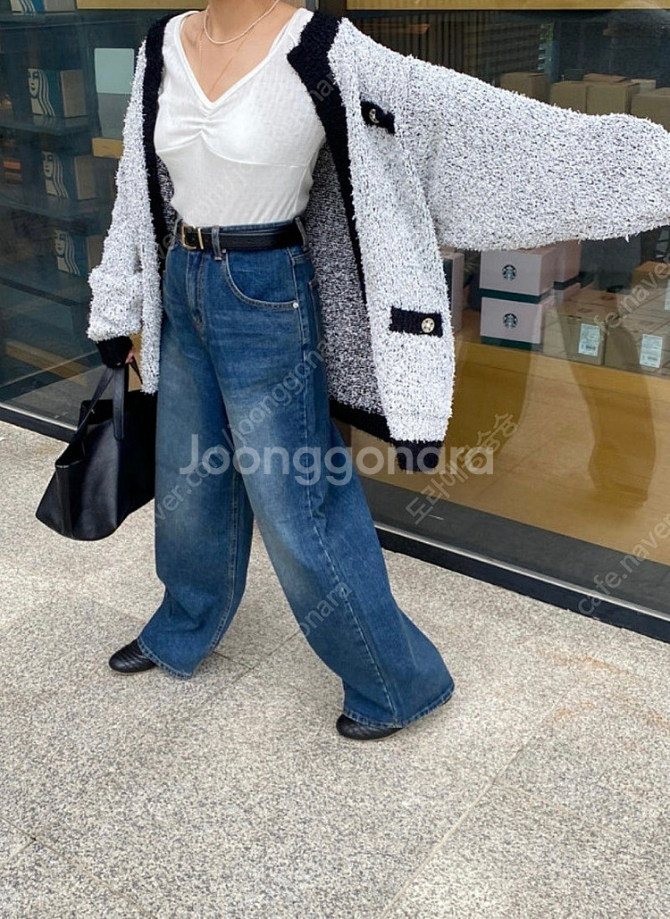단미프로젝트 니트 오버핏 루즈핏 가디건 그레이--1