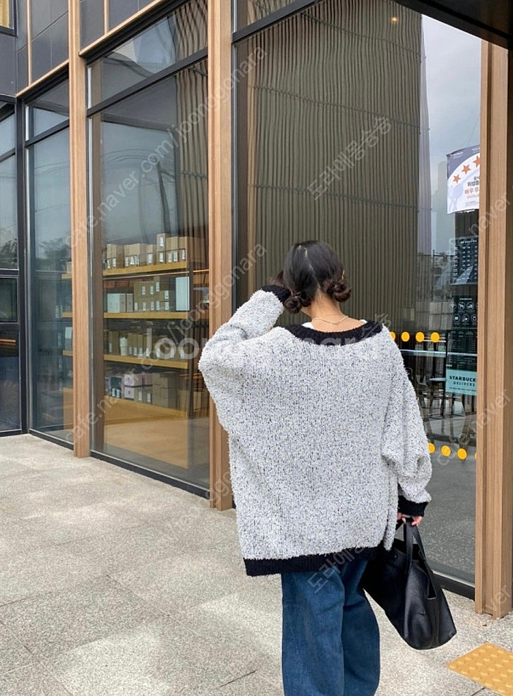 단미프로젝트 니트 오버핏 루즈핏 가디건 그레이--3
