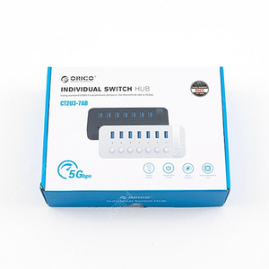 오리코 유전원 USB 허브 7포트 USB3.0 충전겸용 CT2U3-7AB 판매합니다.