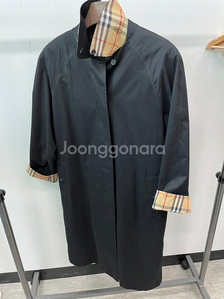 여) 버버리 체크 내피 롱코트/버버리 오버 맥코트--1