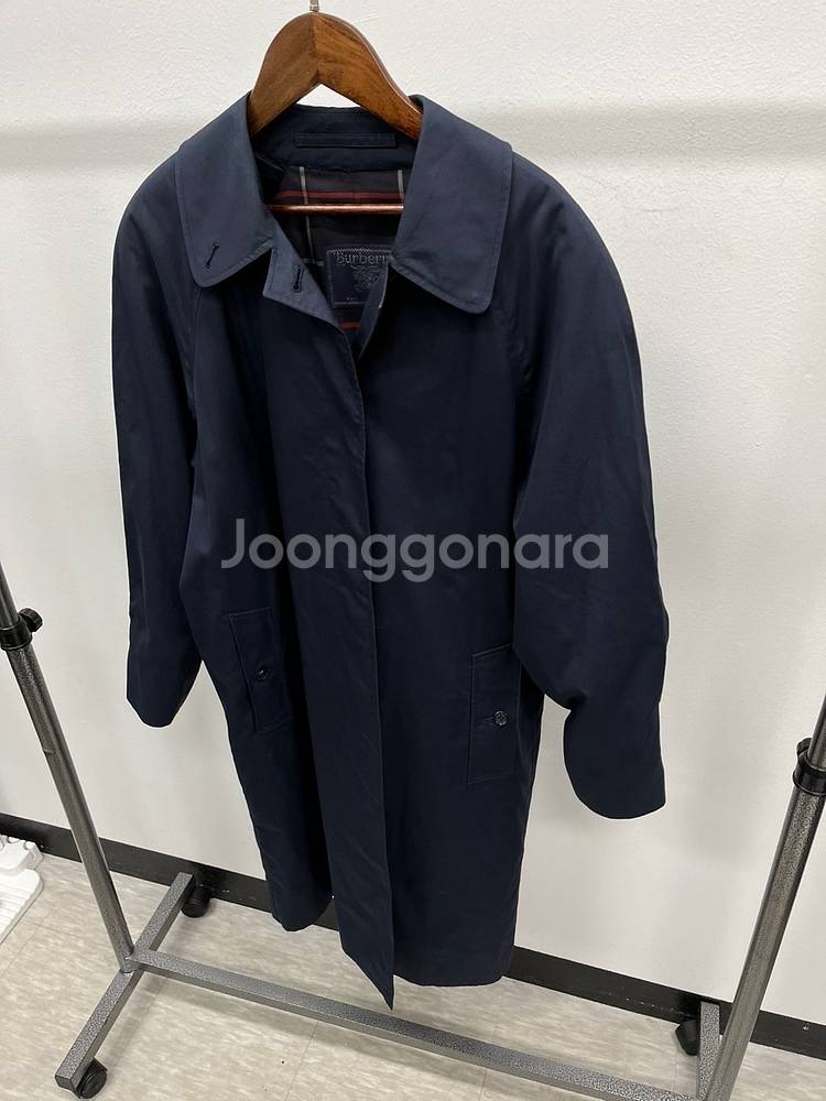 여) 버버리 체크 내피 롱코트/버버리 오버 맥코트--9