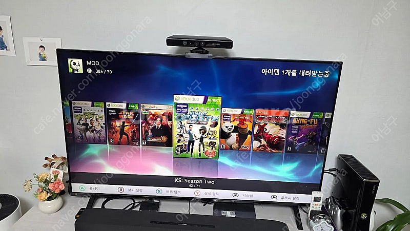 xbox360s 키넥트 풀세트 무선레이싱휠 기타히어로--2