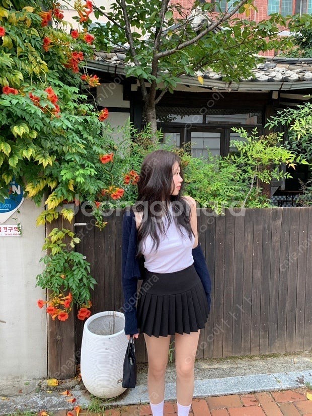 온트 플리츠 스커트 m--0