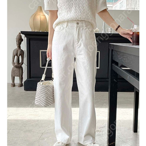 키작녀 와이드 화이트진 M