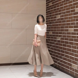 (새상품) 라비타 누보잇 삼계절 정장 플레어 스커트 그레이베이지 S 55