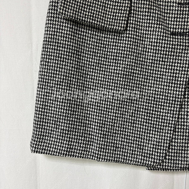 [M]하운드투스 체크 모직 스커트(블랙)--1