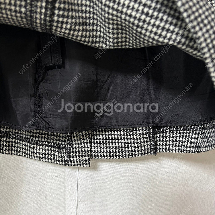 [M]하운드투스 체크 모직 스커트(블랙)--5