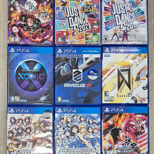 ps4,5 귀멸의칼날 저스트댄스 2021 2019 슈퍼비트 소닉 드라이브클럽vr 디제이맥스 아이돌마스터 스텔라스테이지 플래티넘스타즈 원피스 버닝블러드