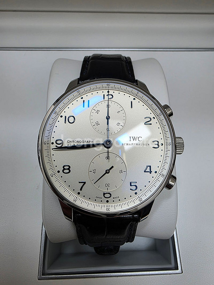 IWC 포르투기저 크로노그래프 블루핸즈 41mm 18년...--0
