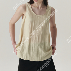 유메르 시어슬리브리스 블라우스 라이트베이지, 화이트/ 유메르 본 브이넥 린넨니트 네이비