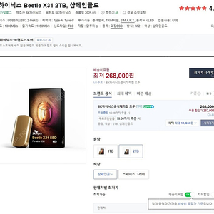[주말 특가 10대 한정] 미개봉 새상품 / SK하이닉스 Beetle X31 2TB 외장SSD / 택배비 포함 200,000원 / 외장하드 SSD