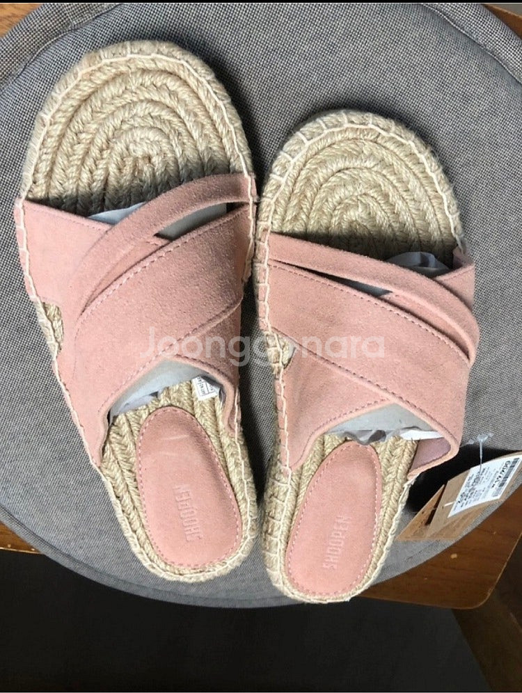 슈펜 라탄 슬리퍼 핑크색 240mm 새상품--0