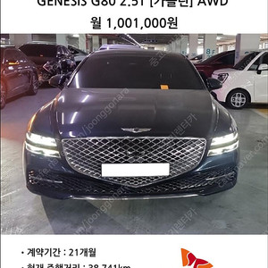 [중고장기렌터카] 2022 GENESIS G80 2.5T [가솔린] AWD / SK렌터카 / 월 1,001,000원