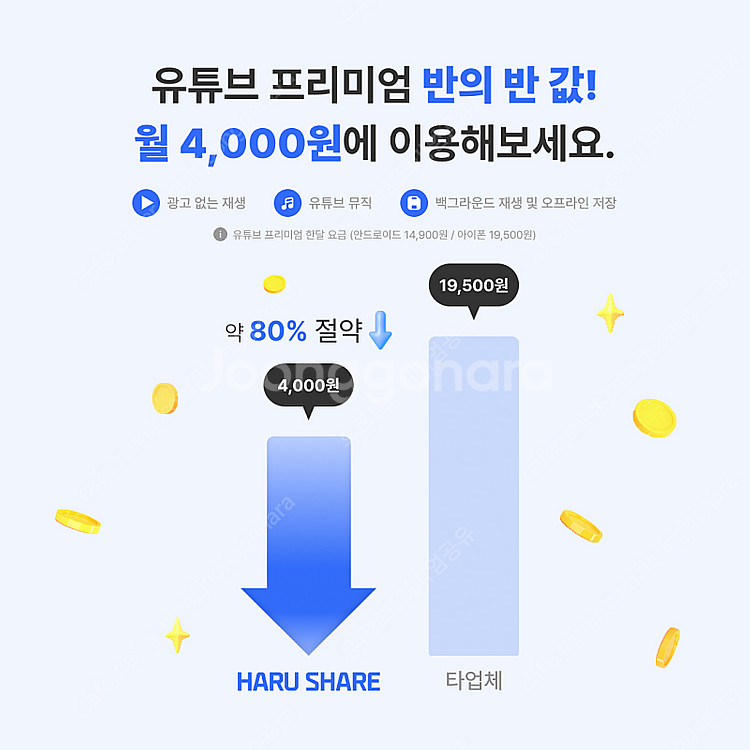 유튜브 프리미엄 싸게 유튜브 프리미엄 가족 월 4천원에...--1