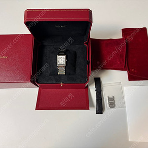 까르띠에 탱크 머스트 라지 (스틸+가죽)