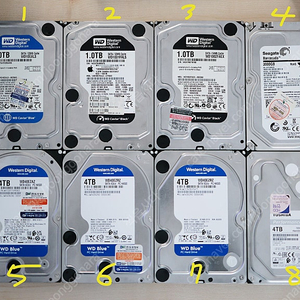 1테라 3테라 4테라 백업용하드 정리합니다. 1tb,