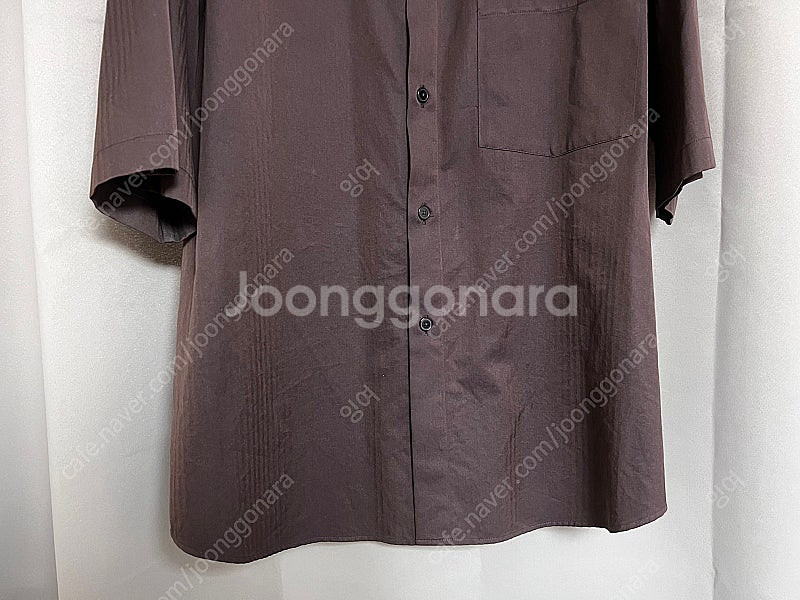 [3] 22SS 오라리 헤링본 하프셔츠 브라운--3