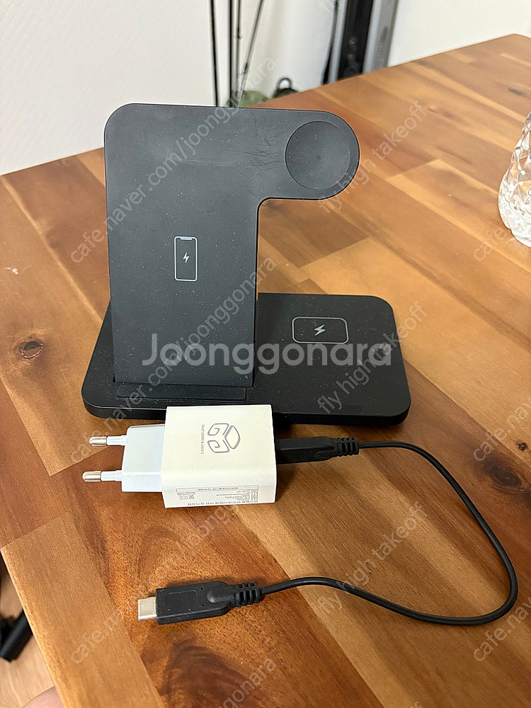 3in1 무선 충전기 블랙 아이폰용--0