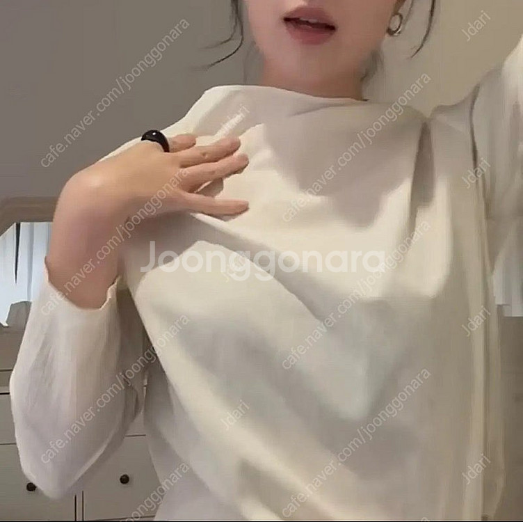 씨미 하프넥 블라우스 단아한블라우스 시스루하프넥블라우스--5