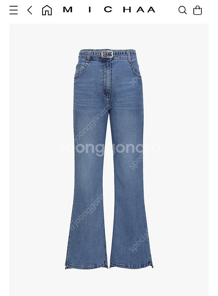 미샤 부츠컷 데님팬츠 (한섬 타임 마인 랑방 더캐시미어)--0