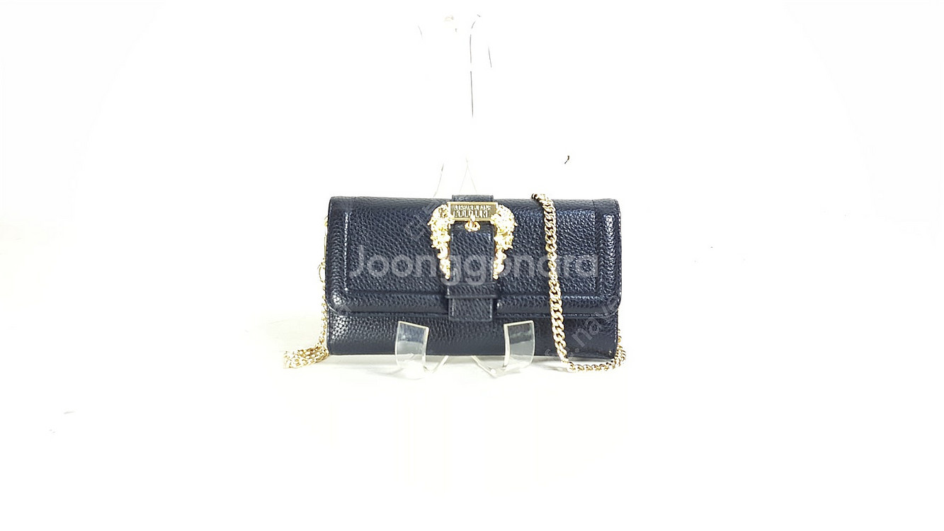 베르사체 꾸뛰르 검정 가죽 여성 체인 지갑 정품 베르사...--1