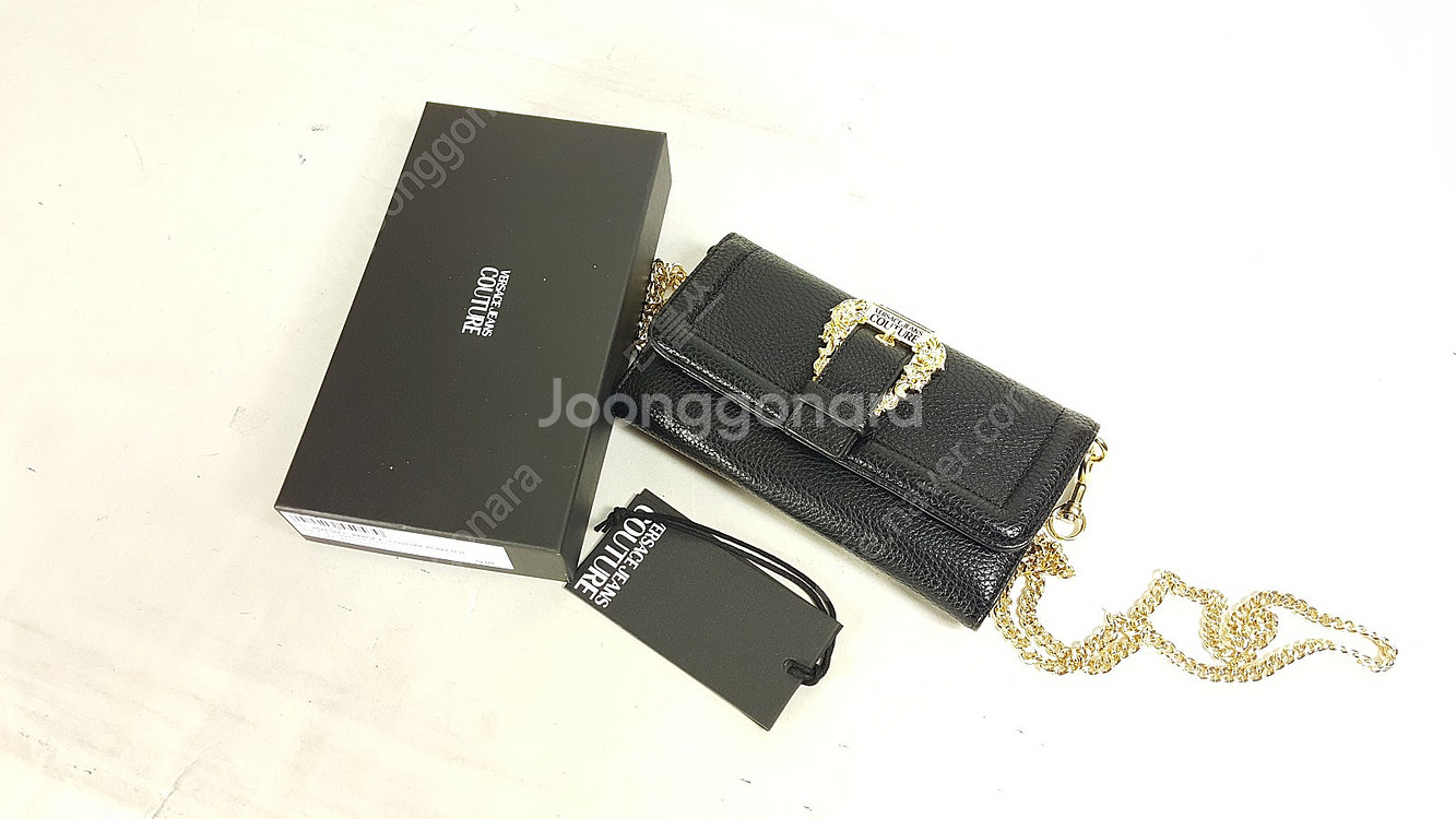 베르사체 꾸뛰르 검정 가죽 여성 체인 지갑 정품 베르사...--8