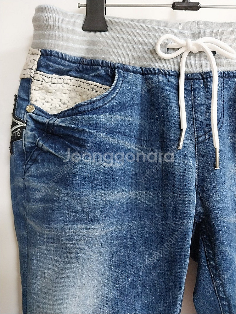 레이스 자수 청바지--1