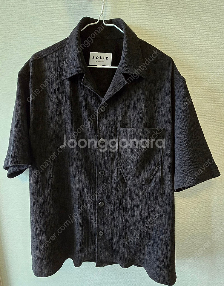 솔리드옴므 시어서커 반팔 셔츠 팝니다--0