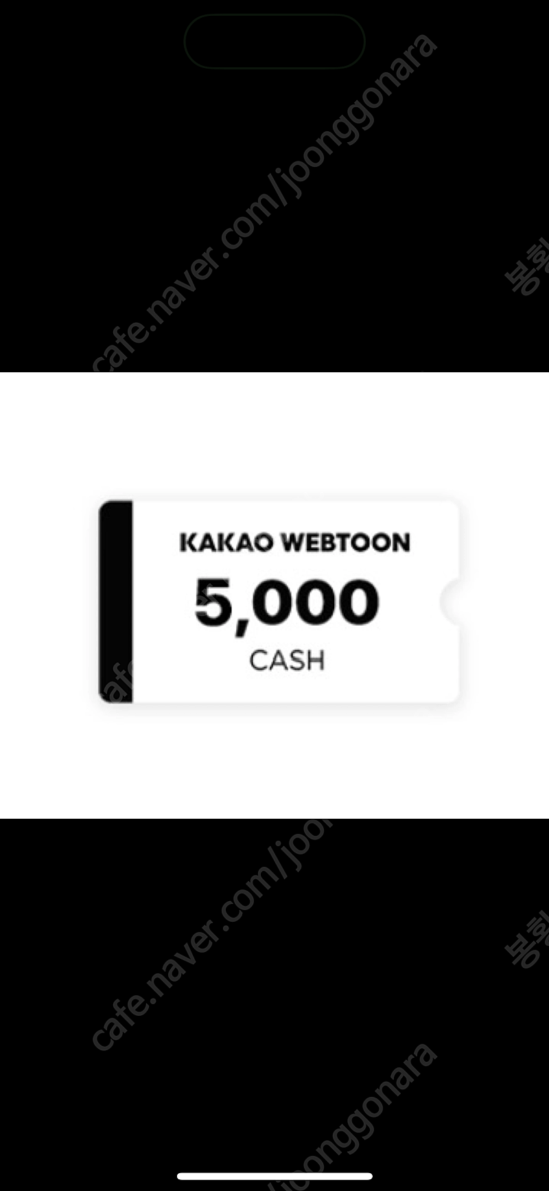 카카오웹툰 5000캐시(5천캐시)