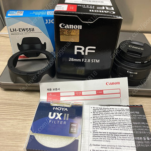 캐논 RF28mm F2.8 팬케익렌즈 박풀 민트급 필터, 후드 팝니다. 택포