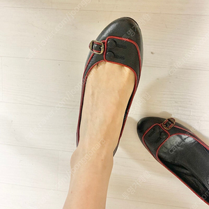 셀린느ㅡ 둥근코 로우힐 230/천연 가죽/데일리구두