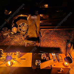 아이캠퍼 아이옥스 블랙 4인용 캠핑 테이블 + 스토브 세트 판매합니다.