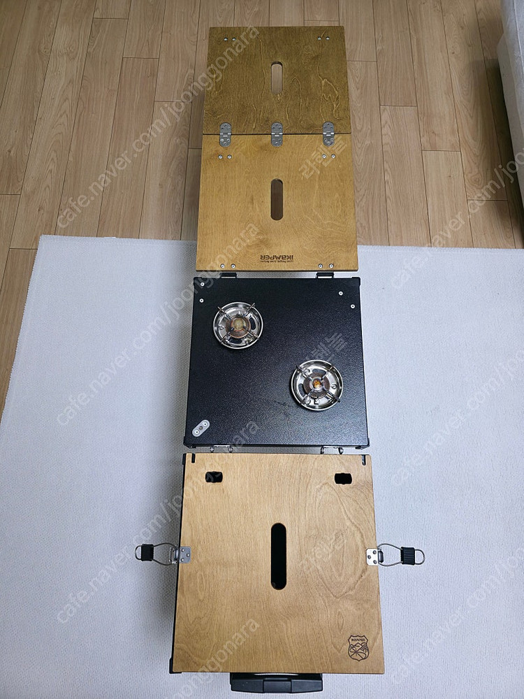 아이캠퍼 아이옥스 블랙 4인용 캠핑 테이블 + 스토브 세트 판매합니다.--3