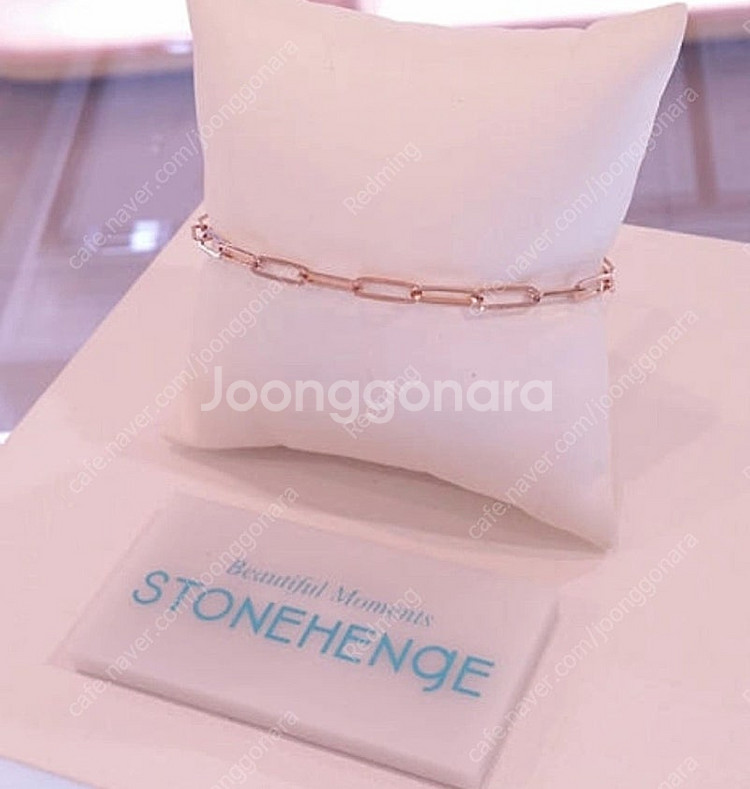 (새상품)스톤헨지 14K She 링크 체인 금팔찌 로즈...--2