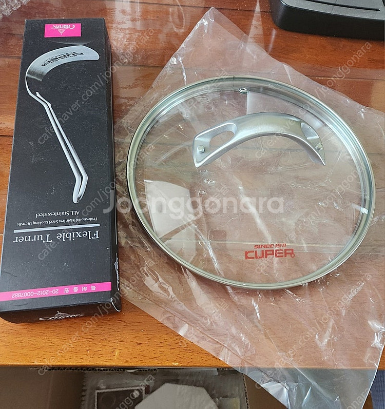 문화통상 쿠퍼 팔랑이 뒤집개 + 유리뚜껑 22cm--3