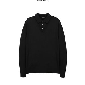 [80%OFF]알레그리/ 블랙 Merino 레이어드 카라니트/ S size