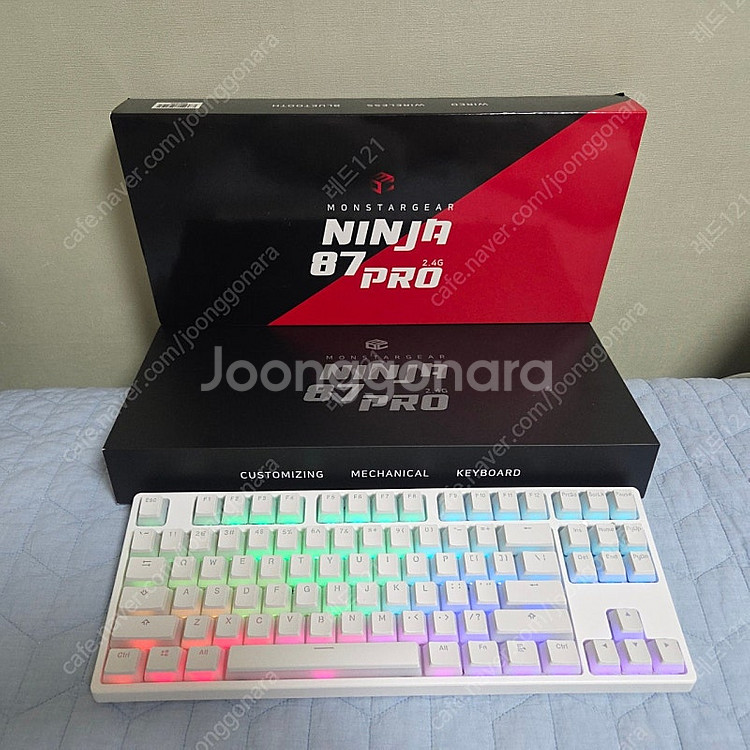 게저갈 닌자87PRO 무선 기계식 키보드 화이트--0