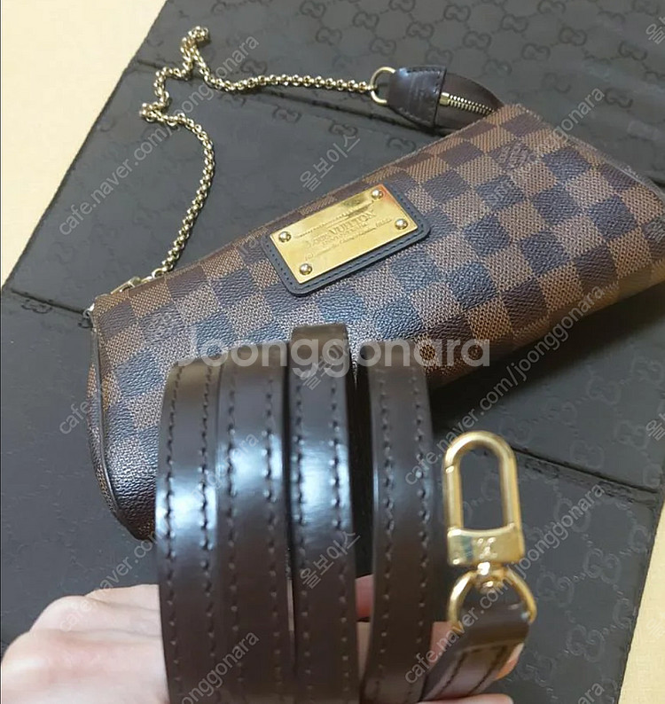 정품 루이비통 다미에 에바클러치 새상품급 판매--2