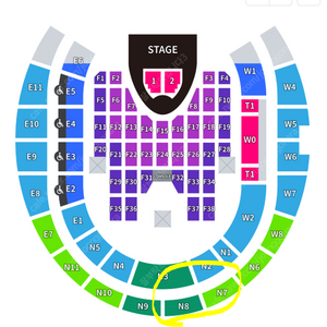 (일) 블랙핑크 콘서트 3층 N8구역 통로석