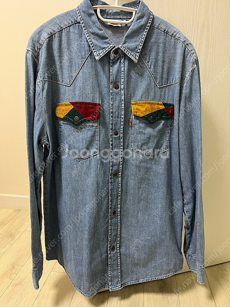리바이스빈티지클로딩 lvc 1970 코듀로이 데님셔츠 오렌지탭 M사이즈 더블알엘,RRL,폴로,풀카운트,웨어하우스--0
