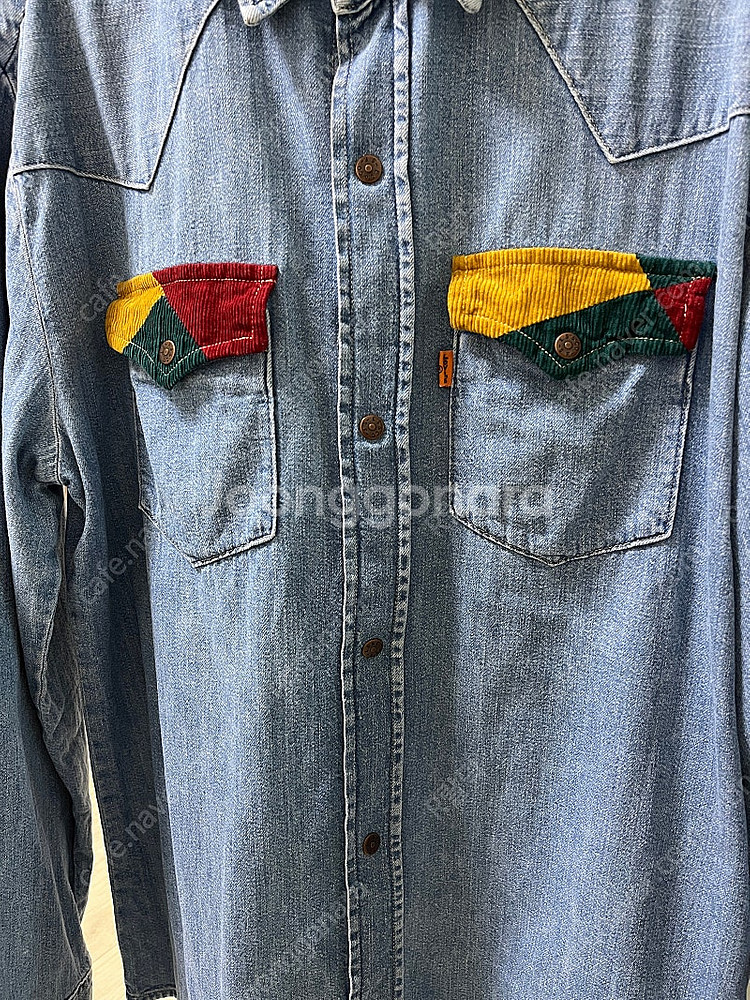 리바이스빈티지클로딩 lvc 1970 코듀로이 데님셔츠 오렌지탭 M사이즈 더블알엘,RRL,폴로,풀카운트,웨어하우스--2