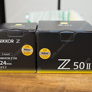 니콘 Z50ii 바디킷 + X DX 24mm F1.7 새상품급 팝니다