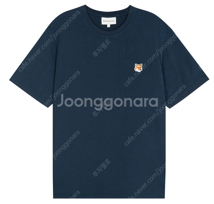 메종키츠네 헤드 폭스 잉크 블루 반팔티--1