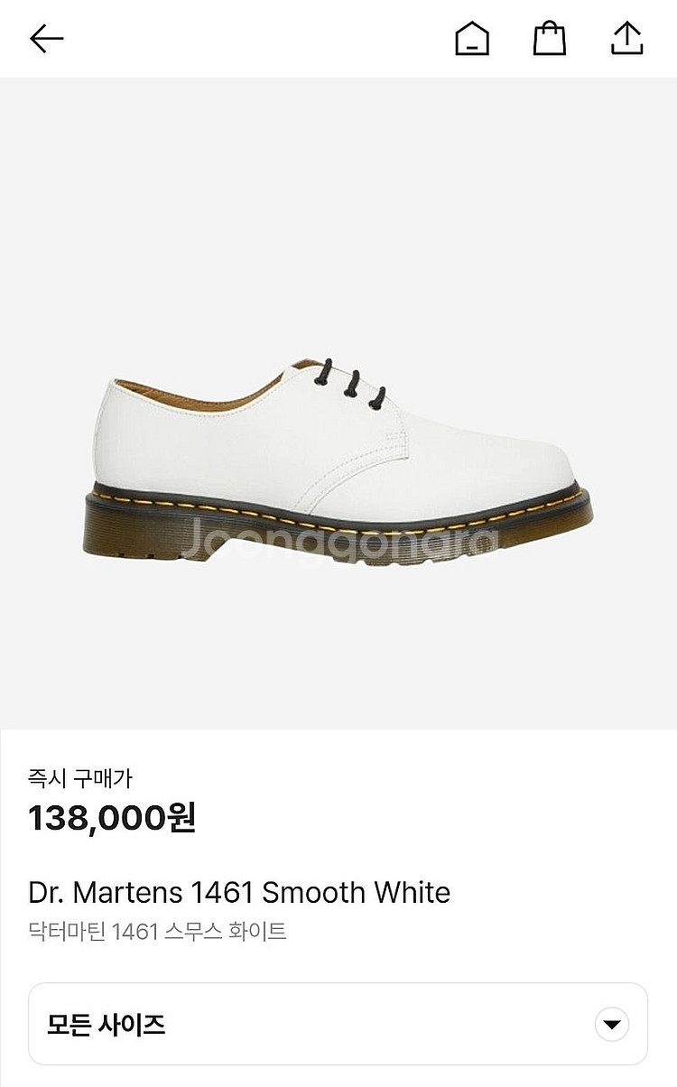 닥터마틴 1461 3홀 스무스 화이트 220--1
