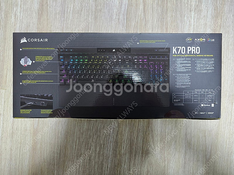 커세어 K70 RGB PRO 광적축 게이밍키보드 미개봉--0